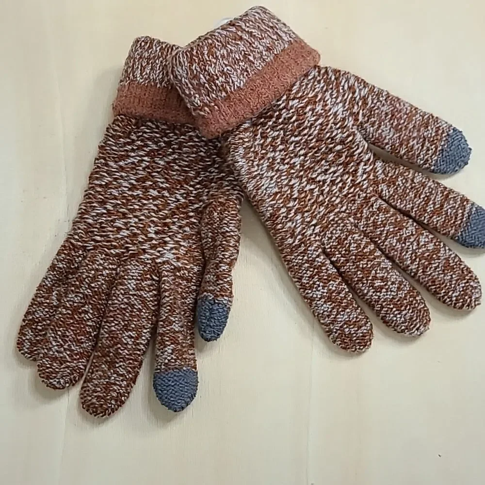 NEW BP. Super Soft Brown Gloves with touch screen two fingers